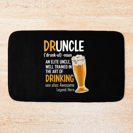 Druncle Dictionary Funny Drinking Uncle Bath Mats