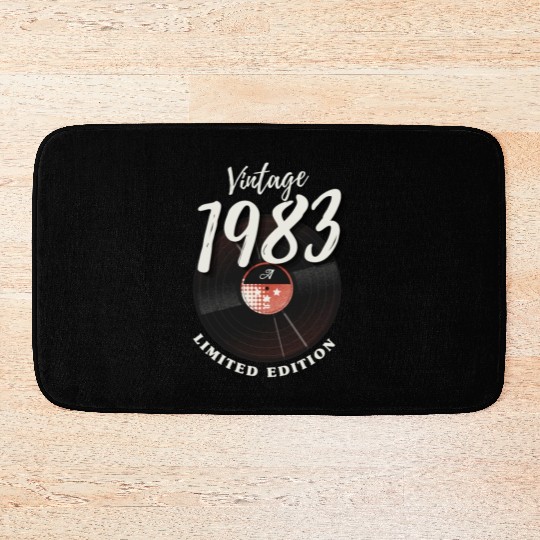 40 Years Vintage 1983 Retro 40th Birthday Bath Mats