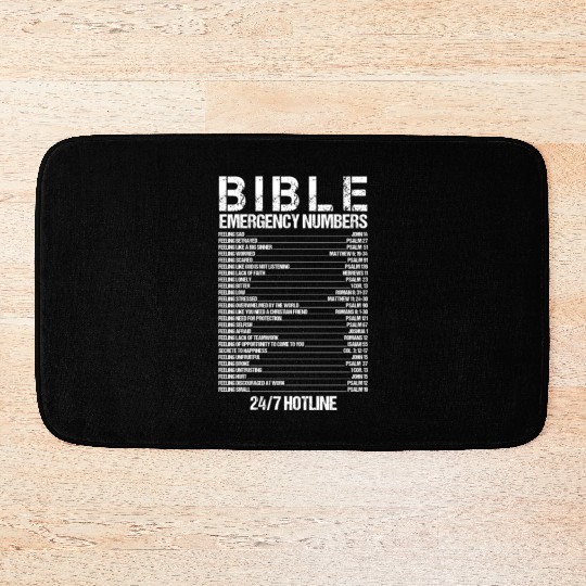 Bible Emergency Numbers Waymaker Jesus Christian Bath Mats
