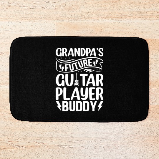 Newborn Guitarist - Grandpa's Future Guitar Player Bath Mats