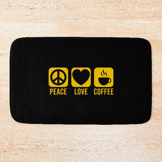 Peace love coffee Bath Mats