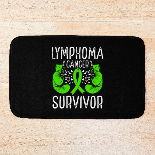 Lymphoma Cancer Survivor Awareness Ribbon Gloves Bath Mats