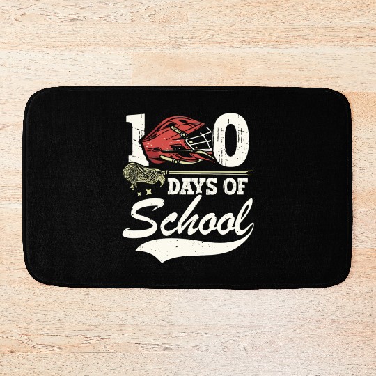 100 Days Of School Sports Game Lacrosse Player Bath Mats