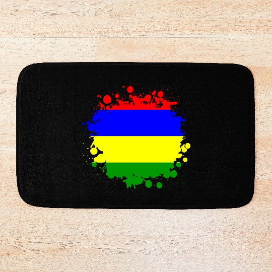 Mauritius blob flag design Bath Mats