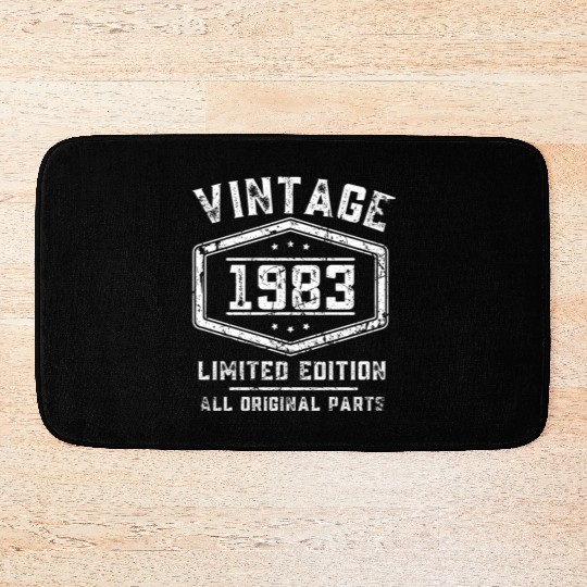 40 Years Vintage 1983 Retro 40th Birthday Bath Mats