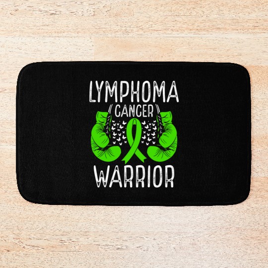 Lymphoma Cancer Warrior Awareness Ribbon Gloves Bath Mats