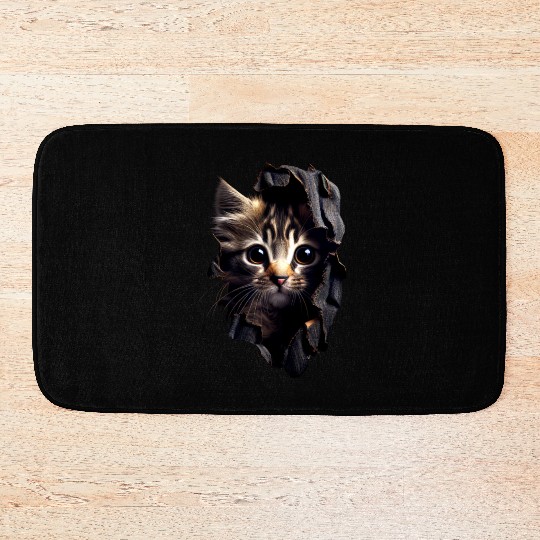 Cat Art Design Cute Cat Mom Meow Paws I Love Cats Bath Mats