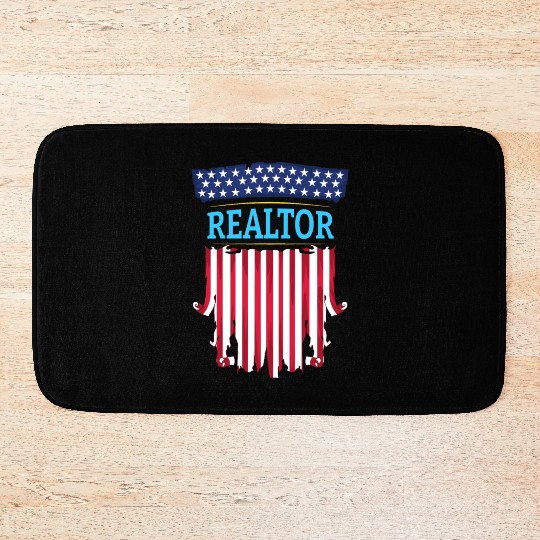 Proud American Patriotic USA Flag Realtor Real Est Bath Mats