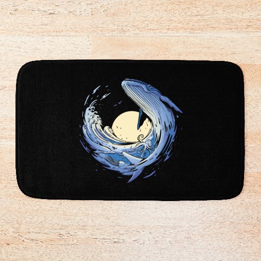 Big whale sea sailing Big whale sea sailing inspir Bath Mats