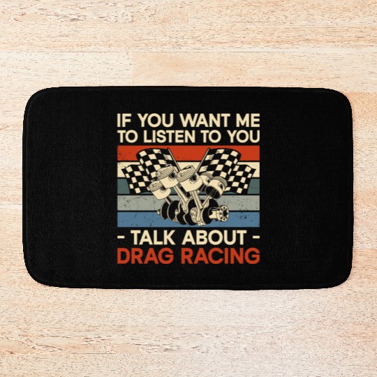 Drag Racing Race Car Retro Vintage Bath Mats