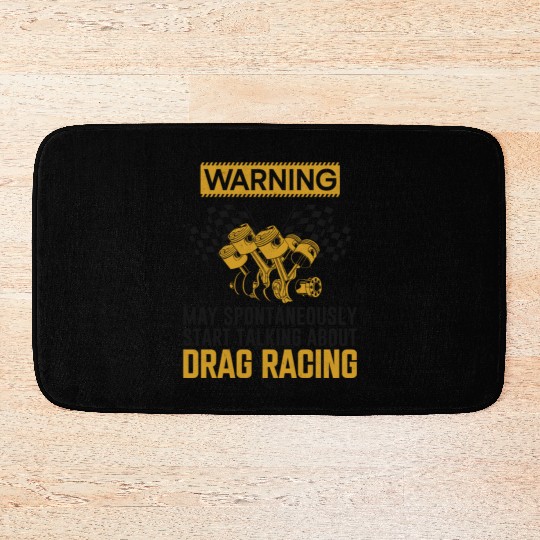 Drag Racing Race Car Warning May Bath Mats