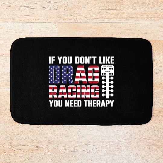 Drag Racing Race Car Flag Vintage Bath Mats