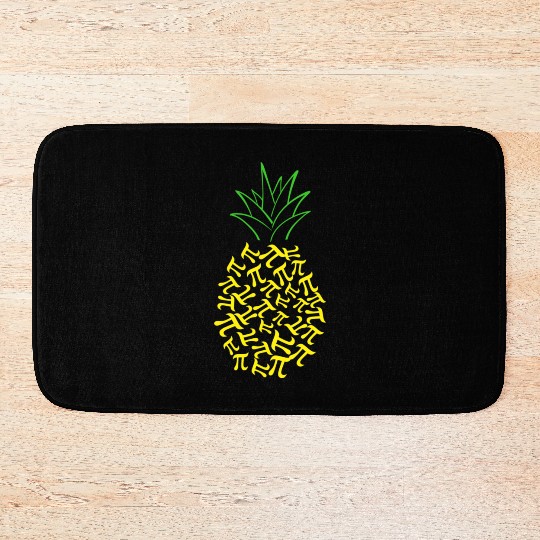 Pi Day Pineapple Math Lover Teacher 3.14 Symbol Bath Mats