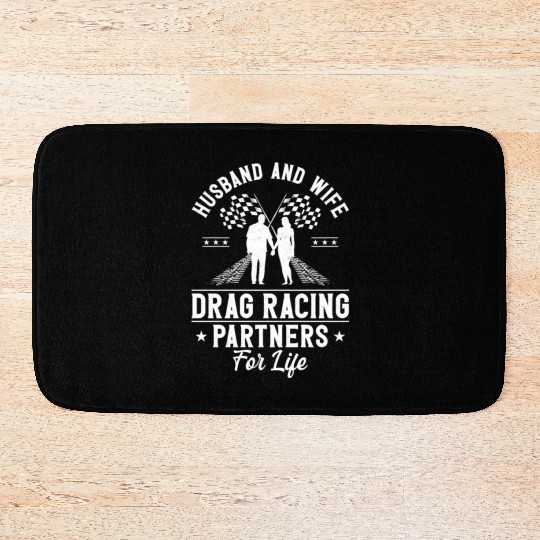 Drag Racing Race Car Husband Wife Bath Mats