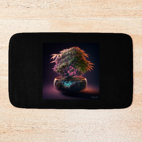 Cannabonsai - Bonsai Tree, Cannabis Plant, Dreamy Bath Mats