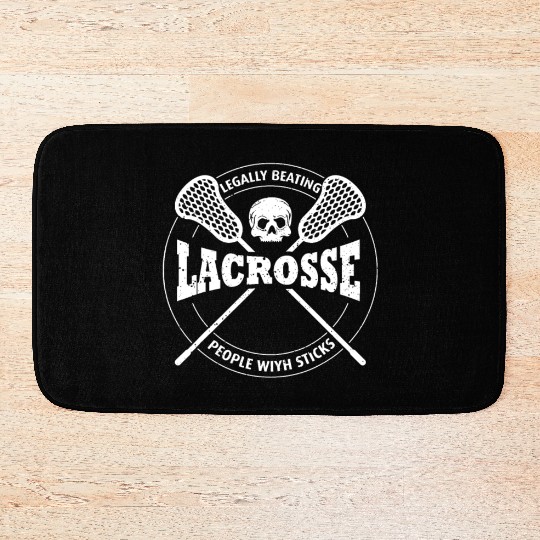 Funny Lacrosse Clothing - Legally Beating People W Bath Mats