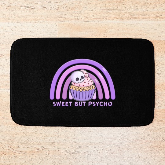 Chibi Skeleton skull sweet but psycho raindow cupc Bath Mats