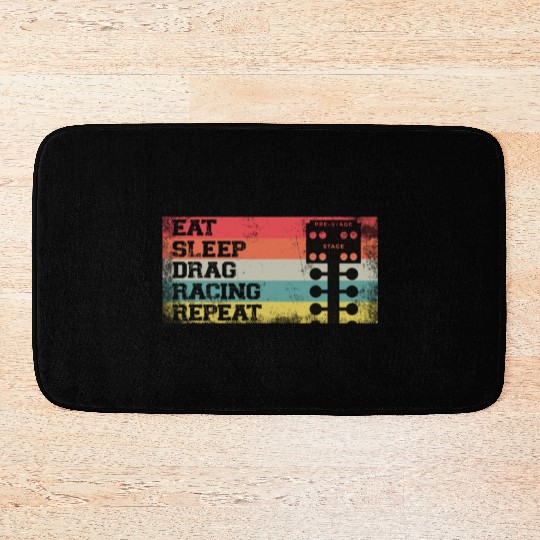 Drag Racing Race Car Retro Vintage Bath Mats