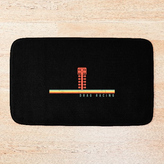 Drag Racing Race Car Retro Vintage Bath Mats