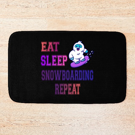 Eat sleep snowboarding repeat Bath Mats