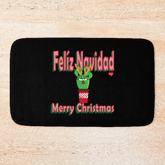 Felíz Navidad Cactus Lady Bath Mats