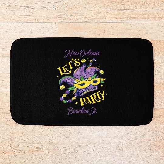 Mardi Gras Bourbon Street New Orleans Souvenir Lou Bath Mats