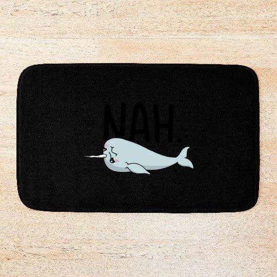 Procrastinating Narwhal Lover Aquatic Animals Bath Mats