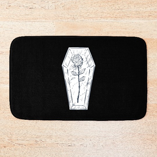Coffin rose art Coffin rose art inspiration store Bath Mats