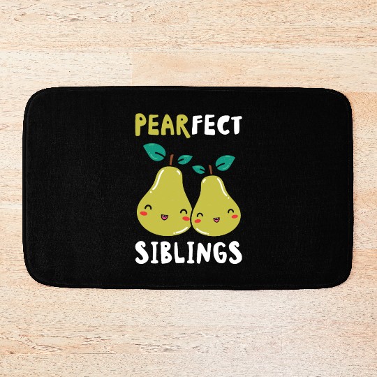 Siblings Pear Fruit Big Brother Sister Goals Bath Mats