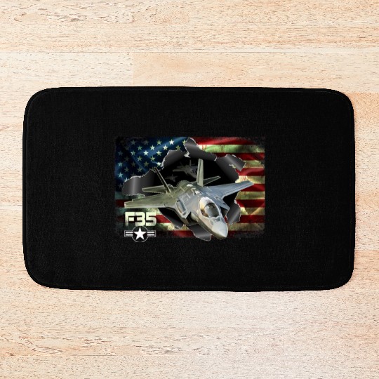 F 35 Lightning Air Force Military Veteran Pride US Bath Mats