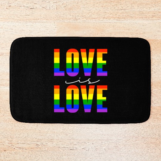 Love Is Love, LGBT Rainbow Flag Bath Mats