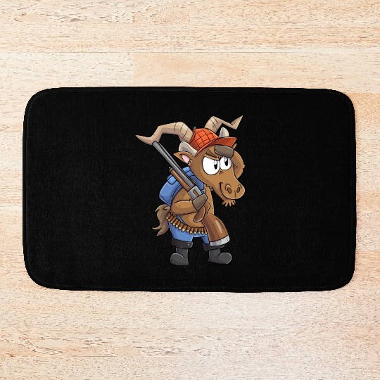 Capricorn hunter / Capricorn with hunting rifle Bath Mats