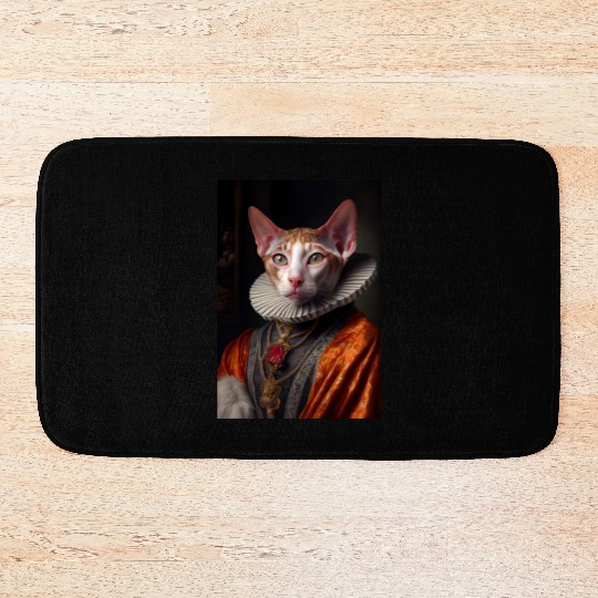 Cornish Rex Prince Cat Breed Portrait Royal Renais Bath Mats