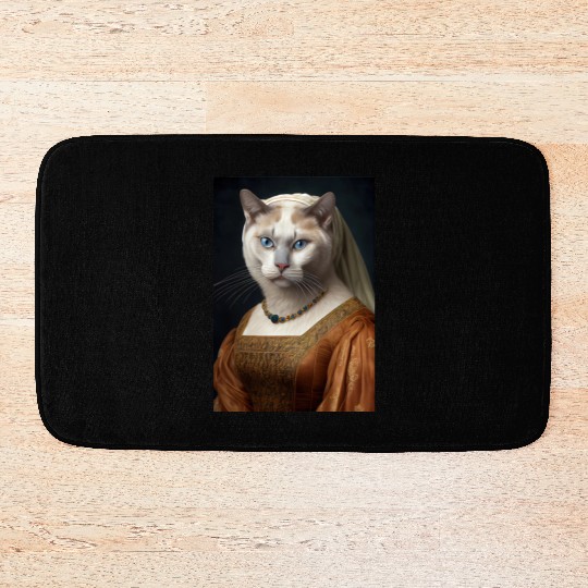 Burmilla Queen Cat Breed Portrait Royal Renaissanc Bath Mats