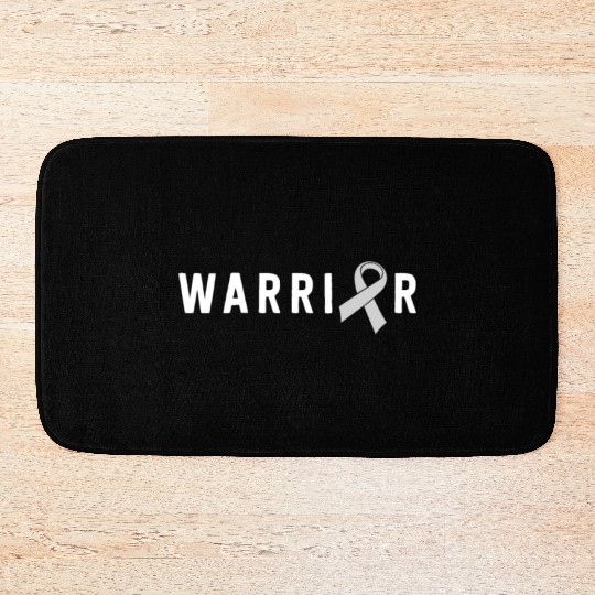 Brain Cancer Warrior Men Dad Father Gray Ribbon Bath Mats