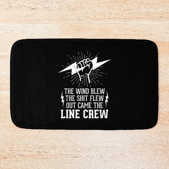 Funny Electrical Lineman Saying Thank A Lineman Bath Mats
