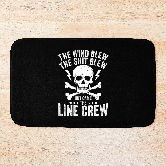 Funny Electrical Lineman Saying Thank A Lineman Bath Mats