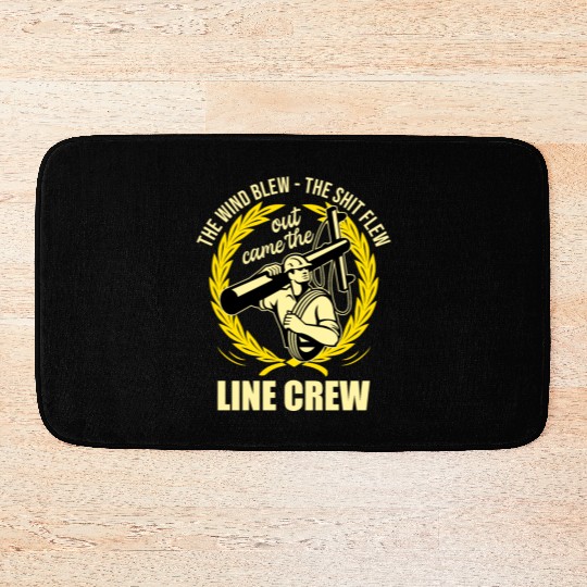 Funny Electrical Lineman Saying Thank A Lineman Bath Mats