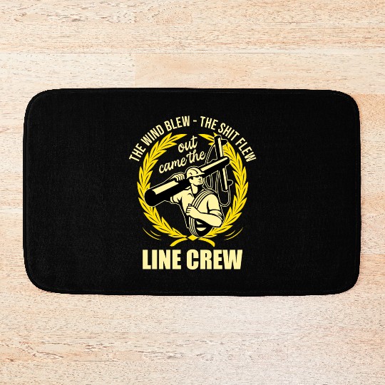 Funny Electrical Lineman Saying Thank A Lineman Bath Mats