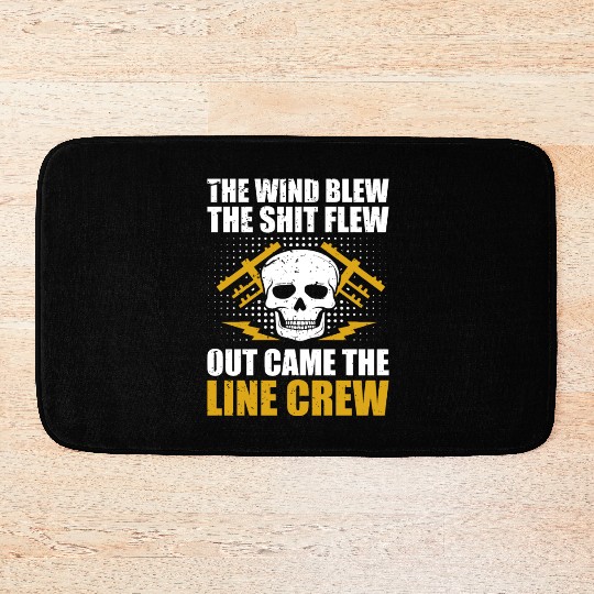 Funny Electrical Lineman Saying Thank A Lineman Bath Mats