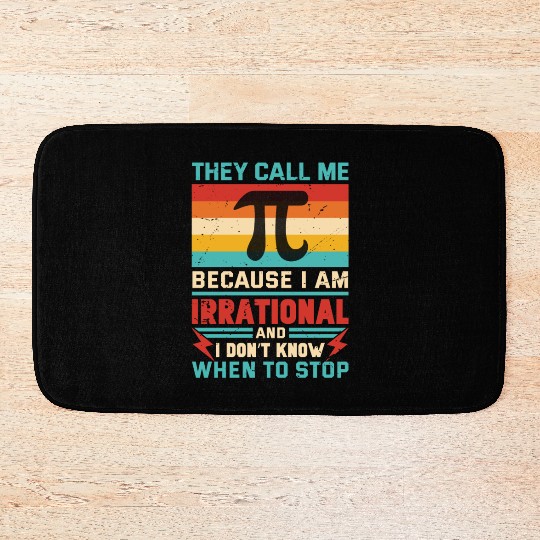 Funny Pi Day Bath Mats Math Pi Day 3 14 They Call Me