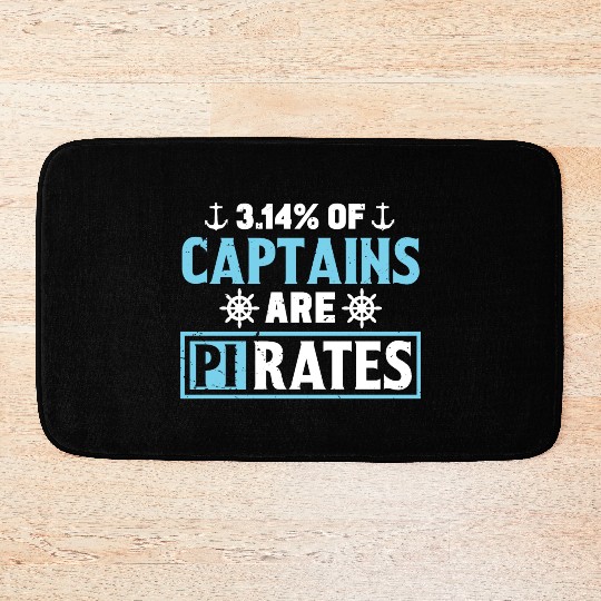 Funny Pi Day Bath Mats Math Pi Day 314 Percent Captain