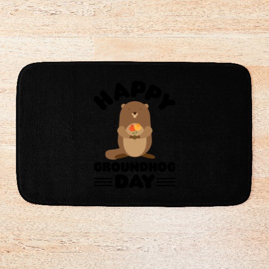 Groundhog Day cute print Bath Mats