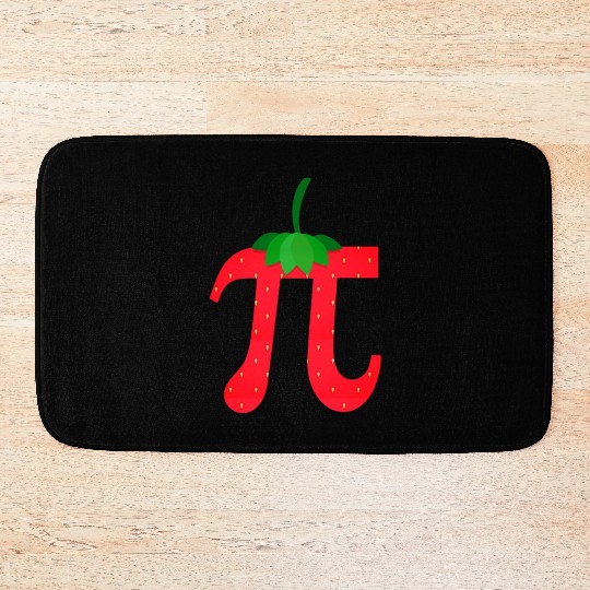 Strawberry Pi - Funny Pi Day Math Teacher Bath Mats