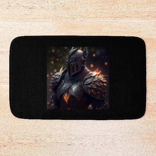 Dark fantasy knight version 7 Bath Mats