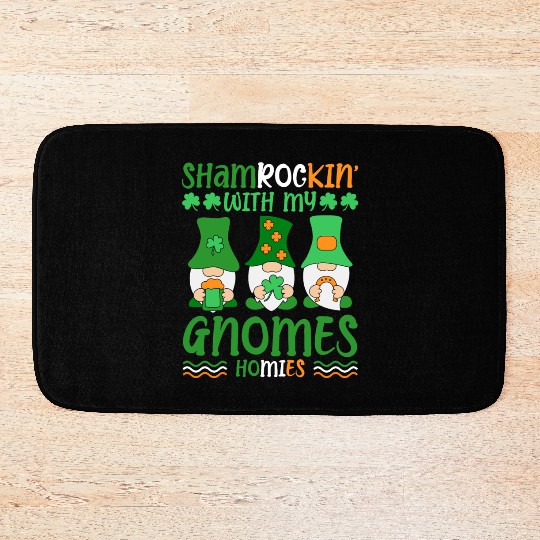 Shamrockin' With My Gnomes Homies St. Patrick's Bath Mats