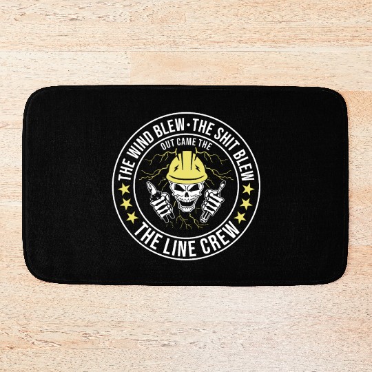 Funny Electrical Lineman Saying Thank A Lineman Bath Mats