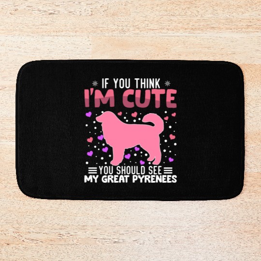 Great Pyrenees Heart Valentine's Day Animal For Bath Mats