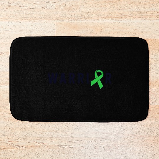 Mental Health Warrior Green Ribbon Awareness Bath Mats