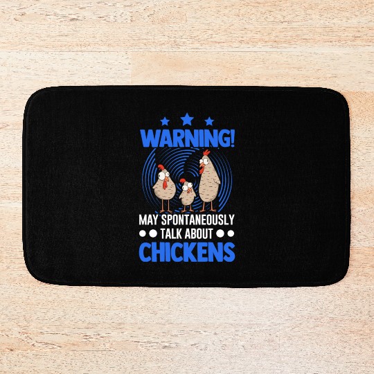 Warning Chickens Farmer Chicken Bath Mats